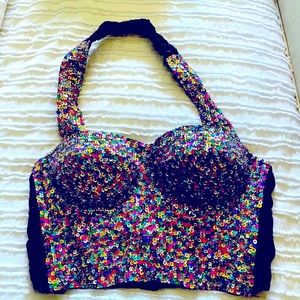 Multicolored sequin bustier-Large